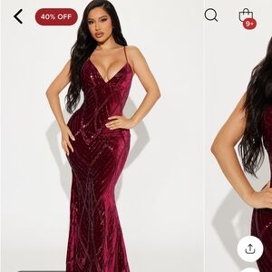 Burgundy formal dress